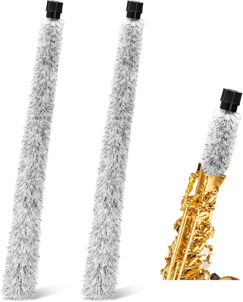 ZEAYEA 2 Pcs Alto Sax Pad Saver Brush Cleaner, Alto Saxophone Cleaning Brush, Alto Saxophone Cleaning Swab Maintain Care Tool, Saxophone Accessories Instrument Gifts, 20.9 Inches Long - Image 1